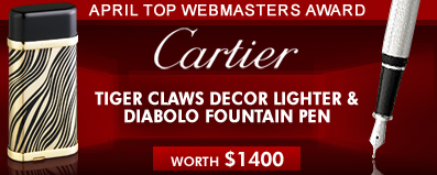 Cartier Tiger Claws Decor Lighter and a Diabolo De Cartier Fountain Pen