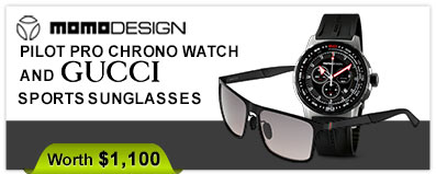 Momo Design Pilot Pro Pilot Pro watch & Gucci sports sunglasses