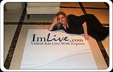 Our hardworking ImLive Customer Service Manager,
Carole, resting in the hotel lobby floor