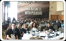 The PussyCash team chows down before a big day of 
slinging the best Affiliate Program at the Miami show