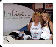 ImLive Hosts Dixie and
Katrianna handing
out goodies